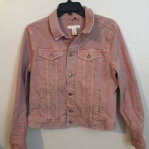 Pink denim jacket